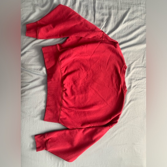 Adidas Red Oversized Sweatshirt - Essential Fleece - Picture 5 of 5